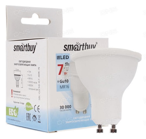 Лампа светодиодная Smartbuy SBL-GU10 4000К фото Лампа светодиодная Smartbuy SBL-GU10 4000К картинка